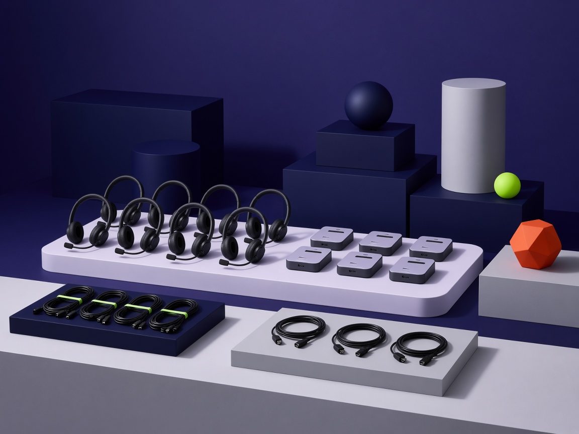 Bulk office supplies on meeting table