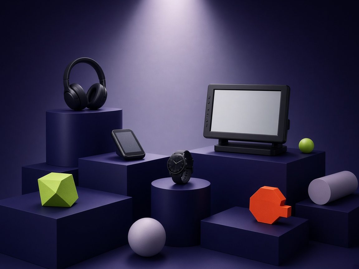 Seasonal outlet promotions on indigo display plinths