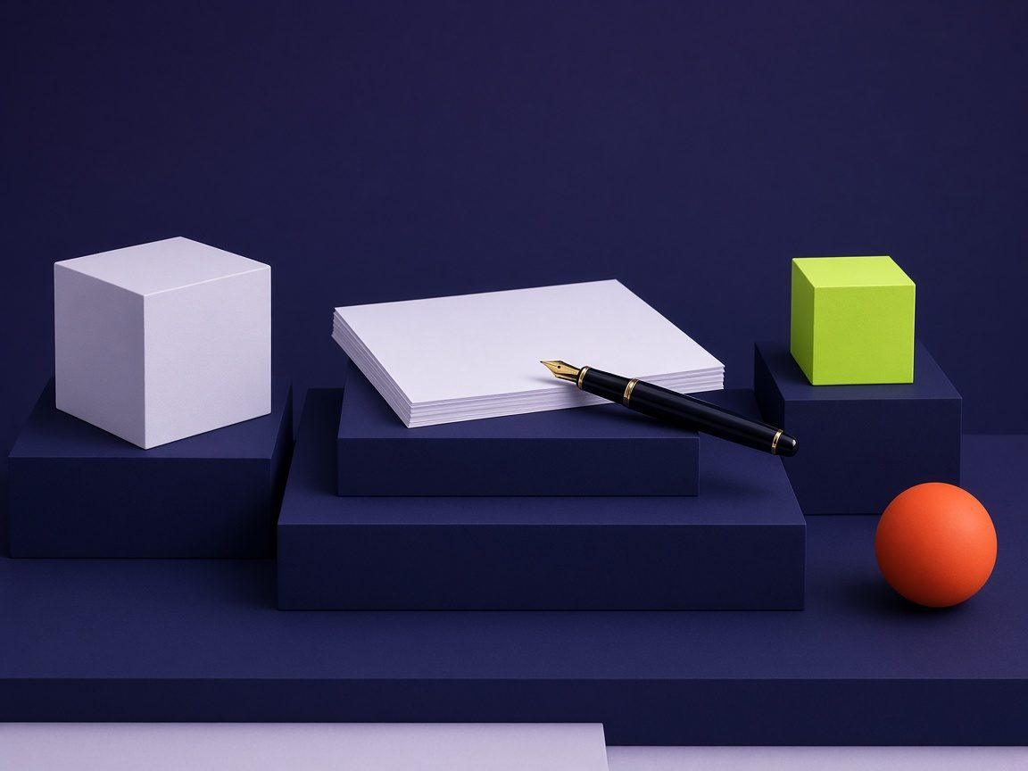 Blank documents on walnut desk