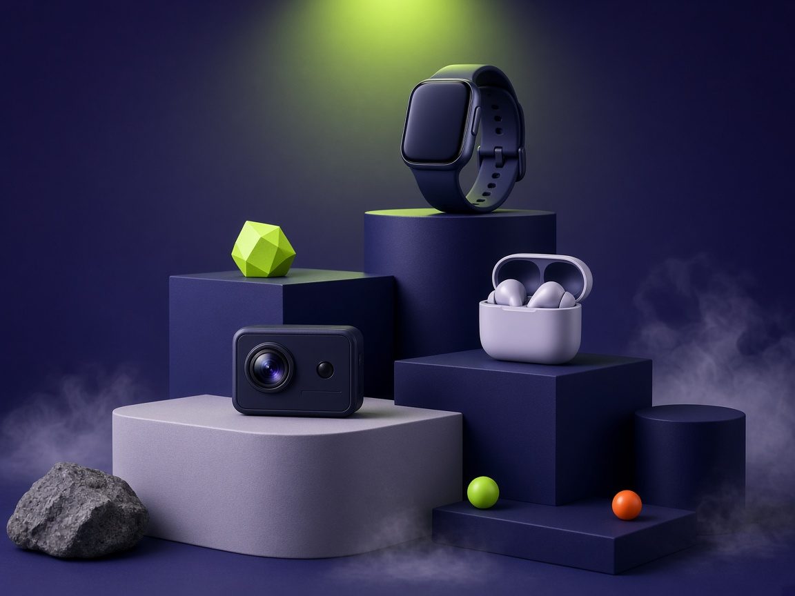 Trending products on ascending plinths